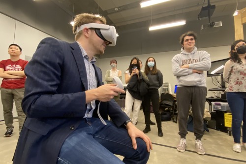 Jeffrey Neidermaier with VR headset