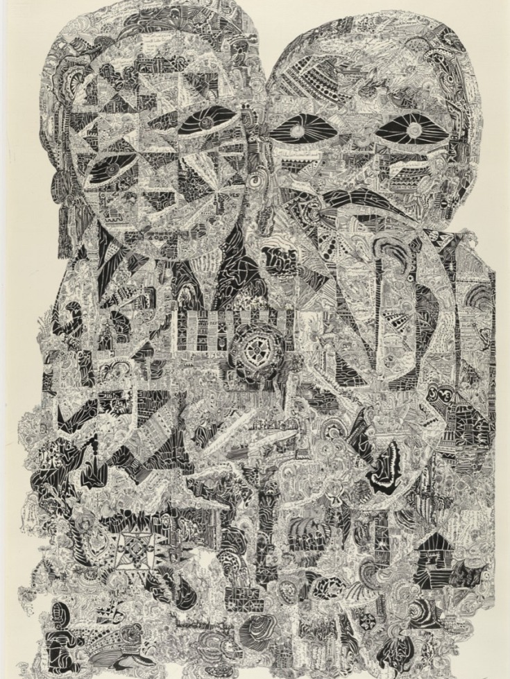 Ghorayeb's illustration titled "Dix ans déjà" or "Ten Years Already" from her Civil War Collection