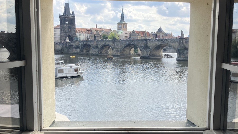 The Charles Bridge viewed from the Kafka Museum, Prague