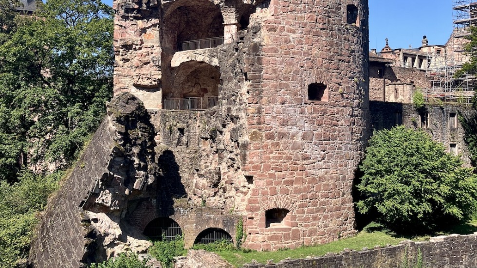 The famous Heidelberg Castle, preserved as a ruin